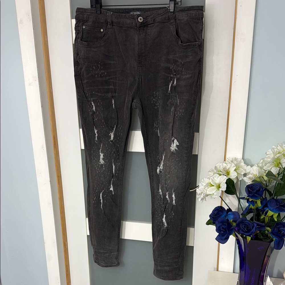 Distressed Gray Jeans